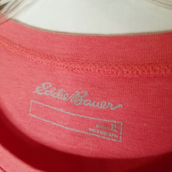 Eddie Bauer Women’s XL T-shirt Crew Neck Spiced Coral Pink Tee - Picture 2 of 7